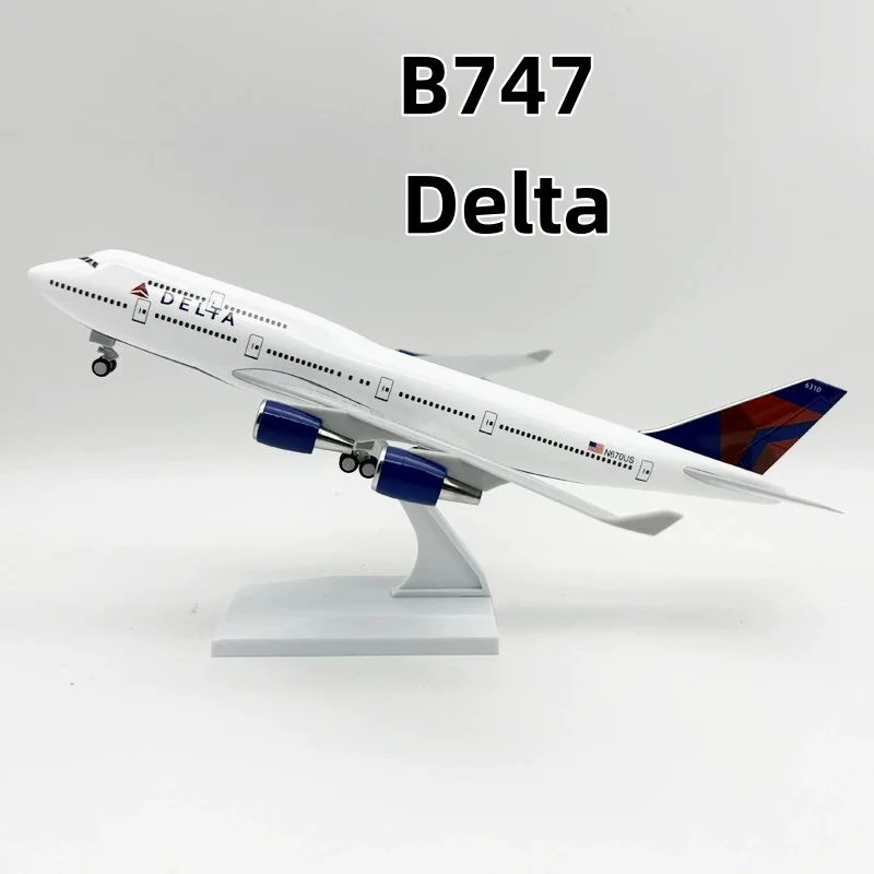 

Игрушечный самолет-симулятор 30 см, литая модель B747 Delta Airways из смолы, готовая коллекционная модель самолета, сувенир, игрушка для хобби