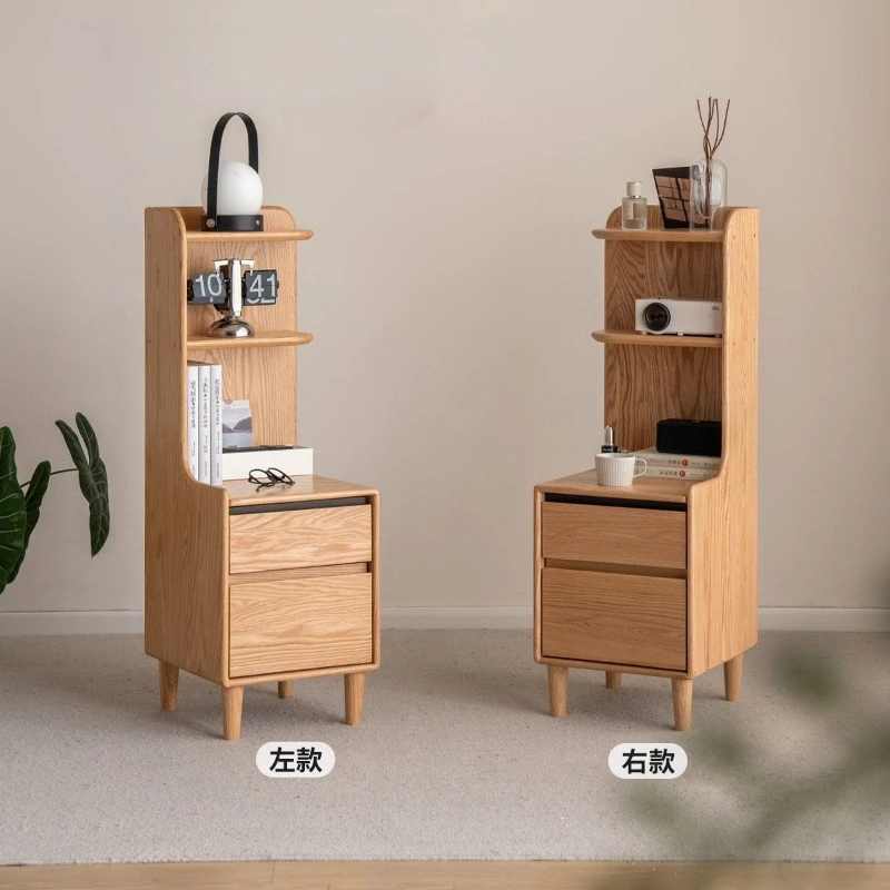 

Solid wood bedside table Bedroom Modern simple bedside crevice Corner storage Household oak storage