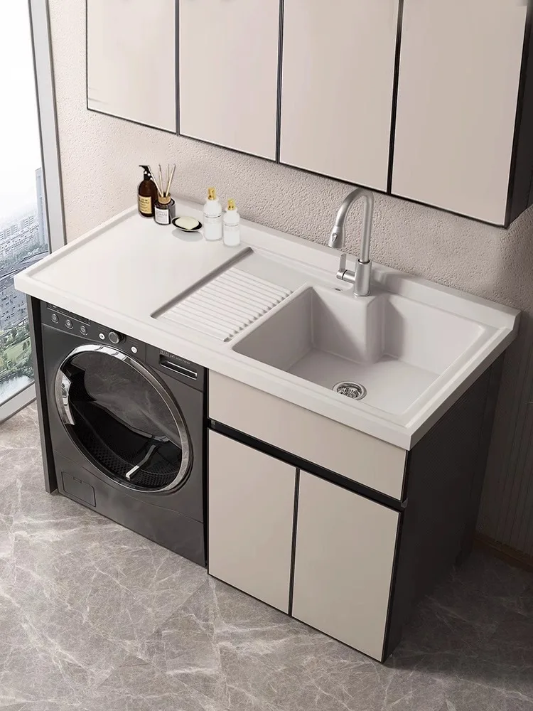 

Washing machine Balcony integrated cabinet Combination laundry cabinet significant other space honeycomb aluminum laundry table