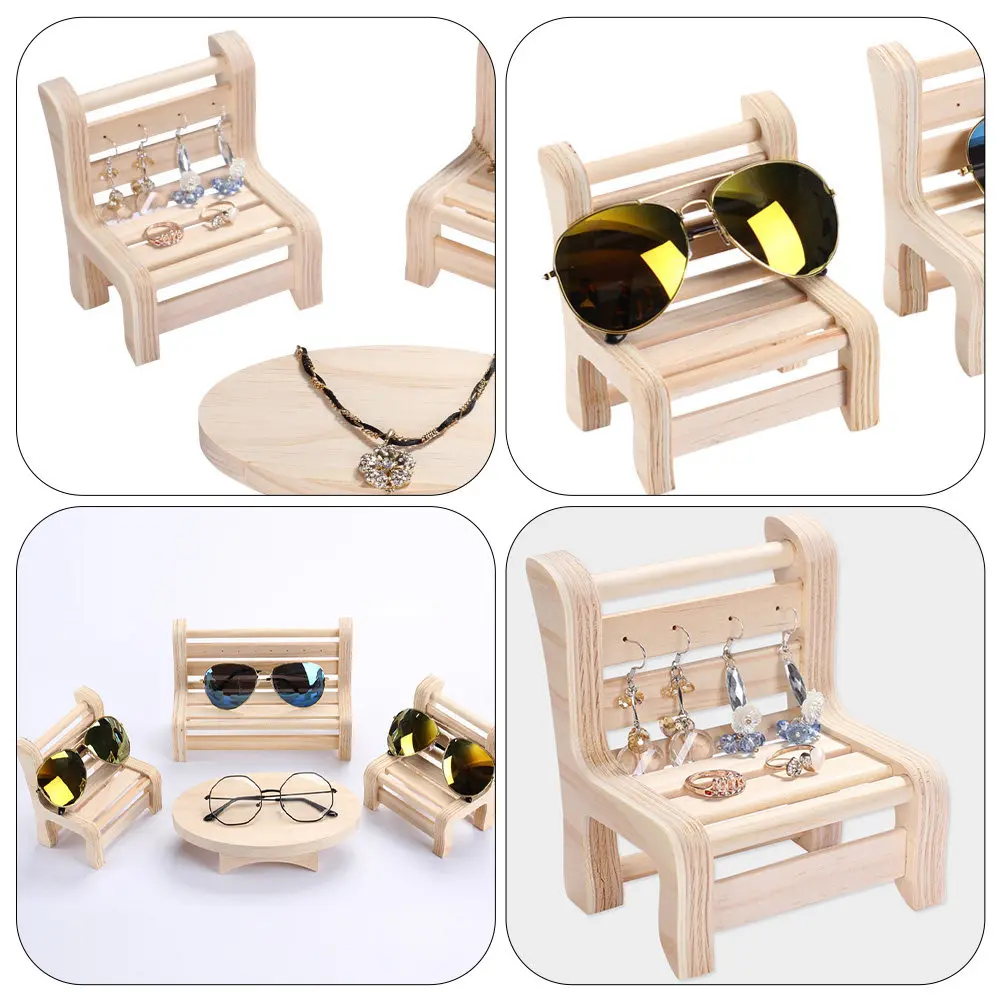 

Креативная деревянная подставка для украшений: для серег, браслетов, ожерелий. Небольшой настольный органайзер в декоративном дизайне стульчика.