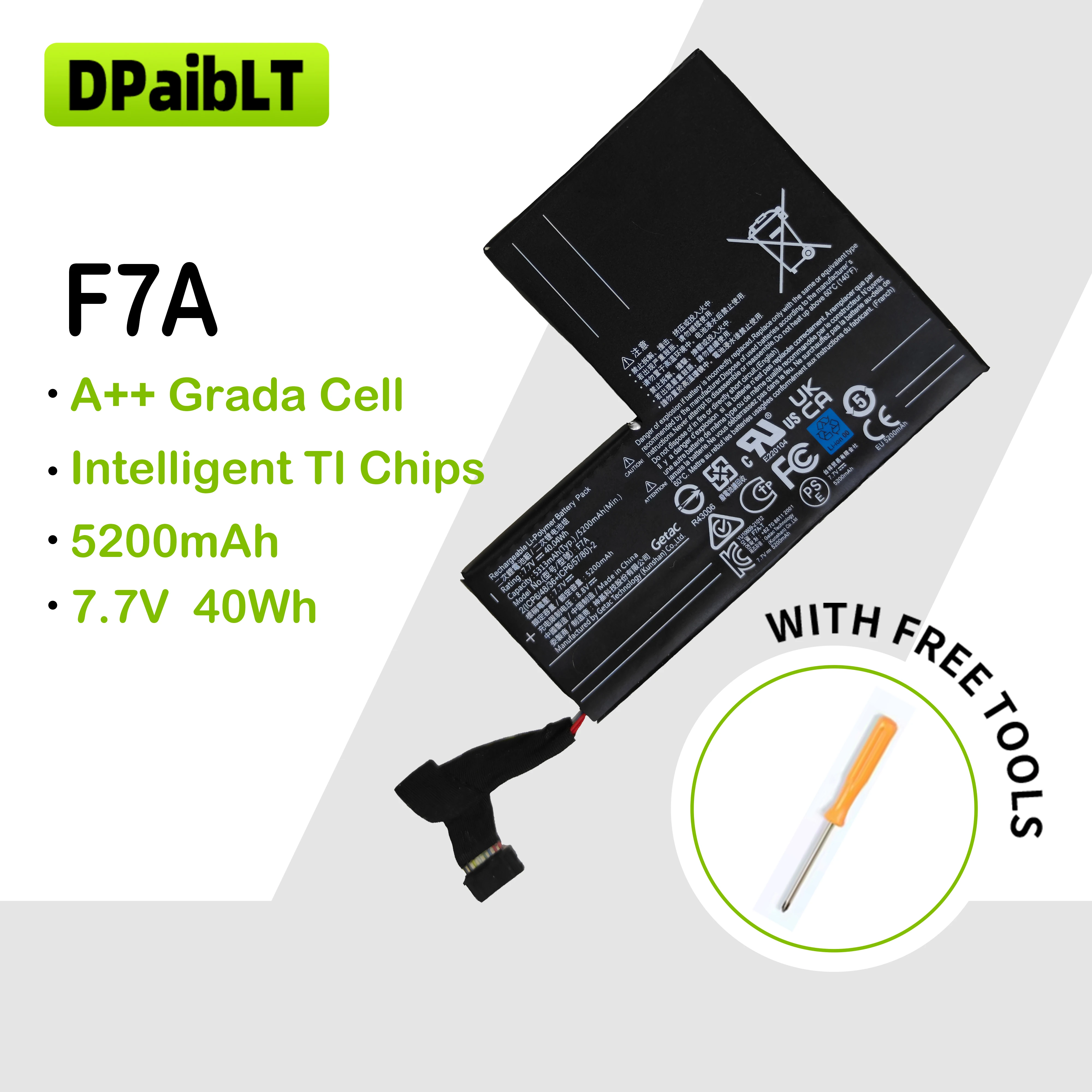 DPaibLT NEW 40Wh 7.7V 5200mAh F7A LAPTOP BATTERY for Steam Deck LCD OLED Handheld Gamepad Controller