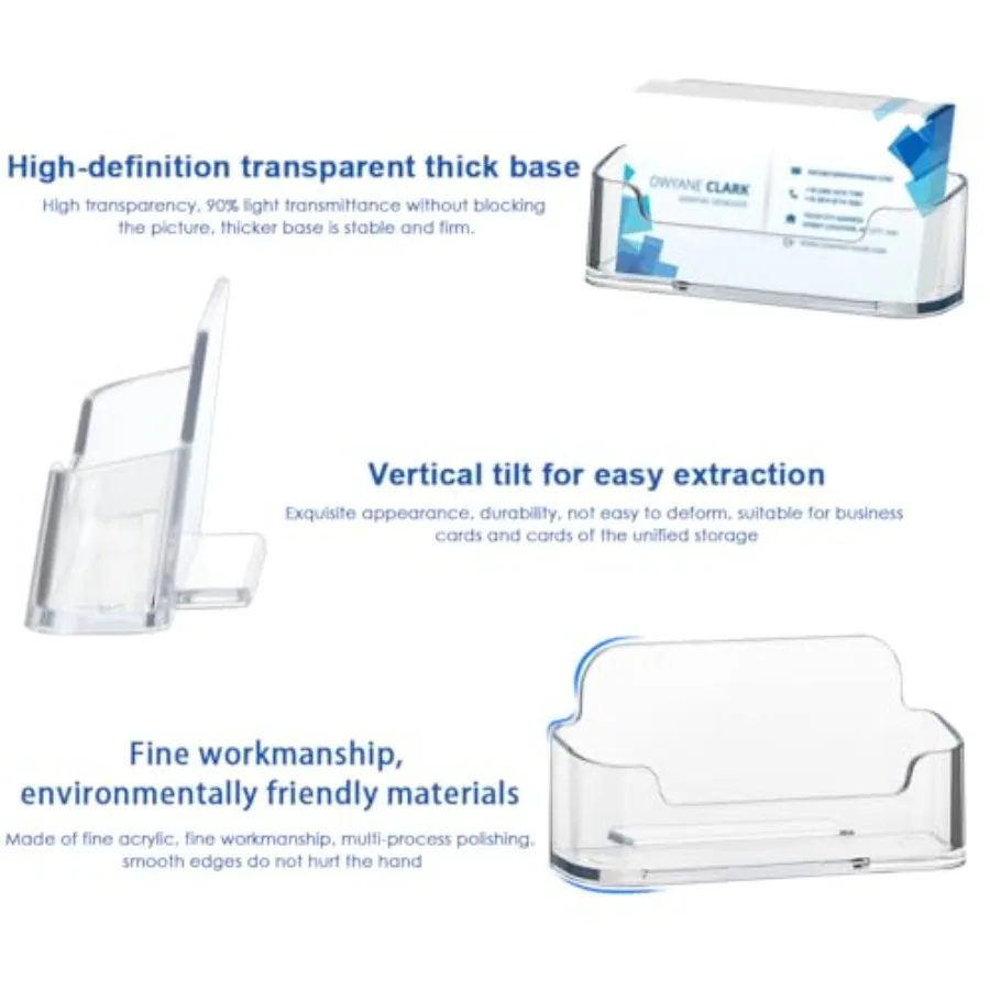 20 عبوة من حامل بطاقات العمل الأكريليك للمكتب من البلاستيك الشفاف، حامل بطاقة عرض الأعمال، حامل بطاقة العمل #4