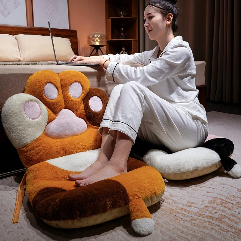 Simpatico colore creativo zampa di gatto cuscino per sedia peluche morbido farcito soffice ufficio supporto lombare poggiapiedi casa deco per ragazze regalo