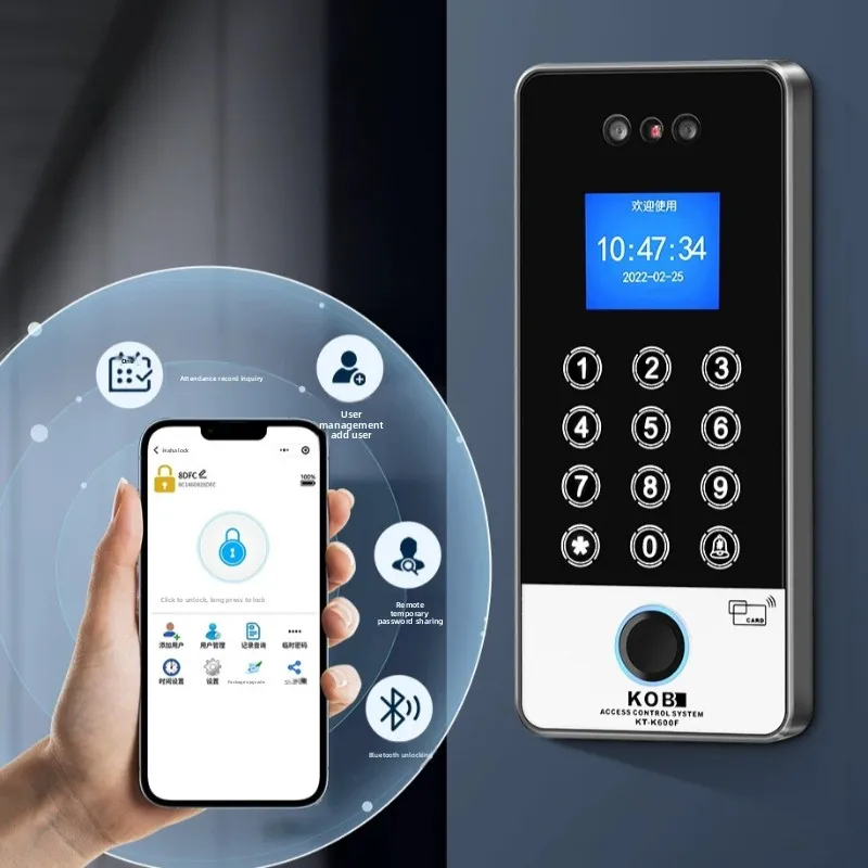 KOB Dynamic Facial Access Control All-in-one Machine Card Swiping Fingerprint Access Control WIFI 4G Attendance Machine