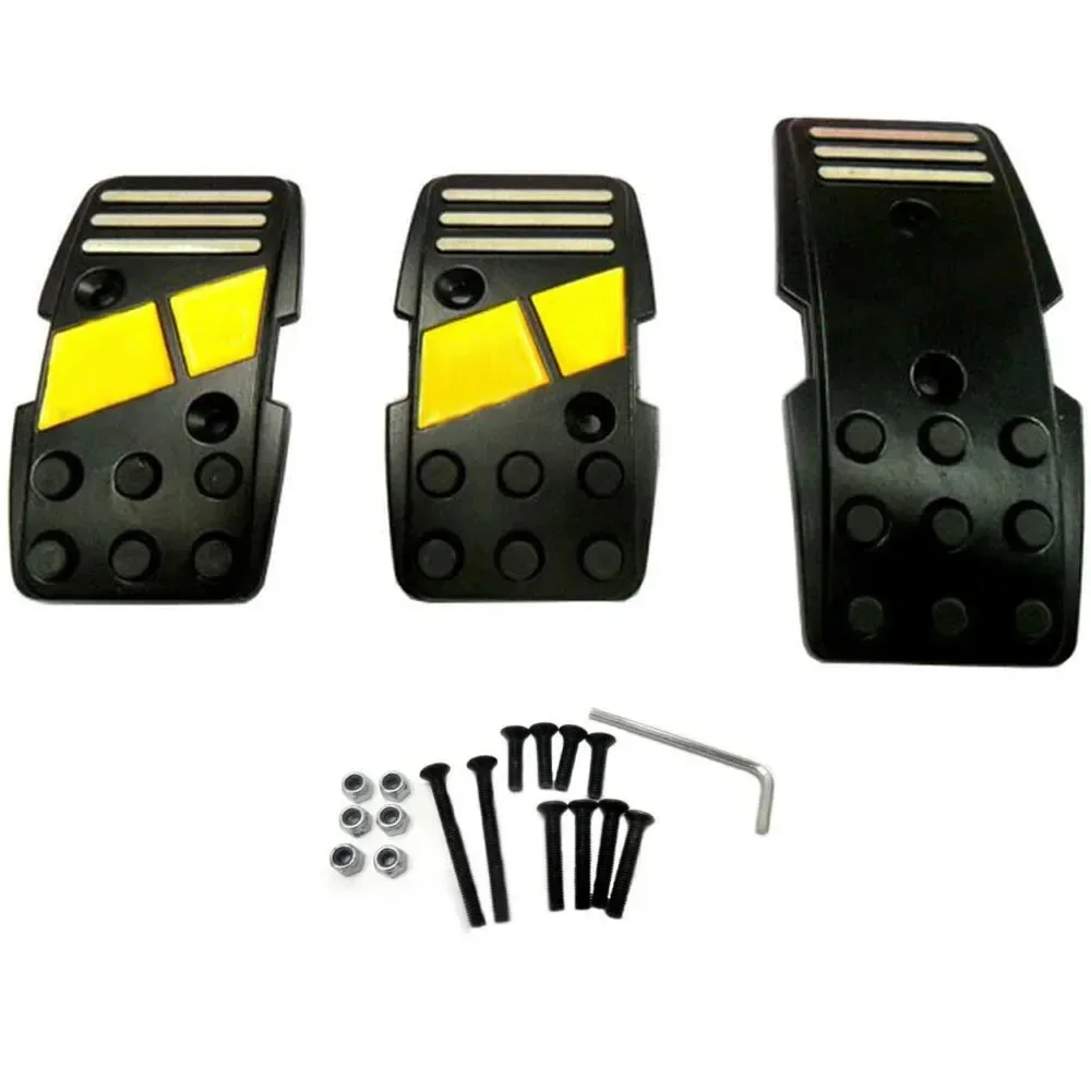 3pcs mo Style R3000 Manual Car Clutch Brake Accelerator Foot Pedals Cover Fuel Pedal Pads For Most Vehicles