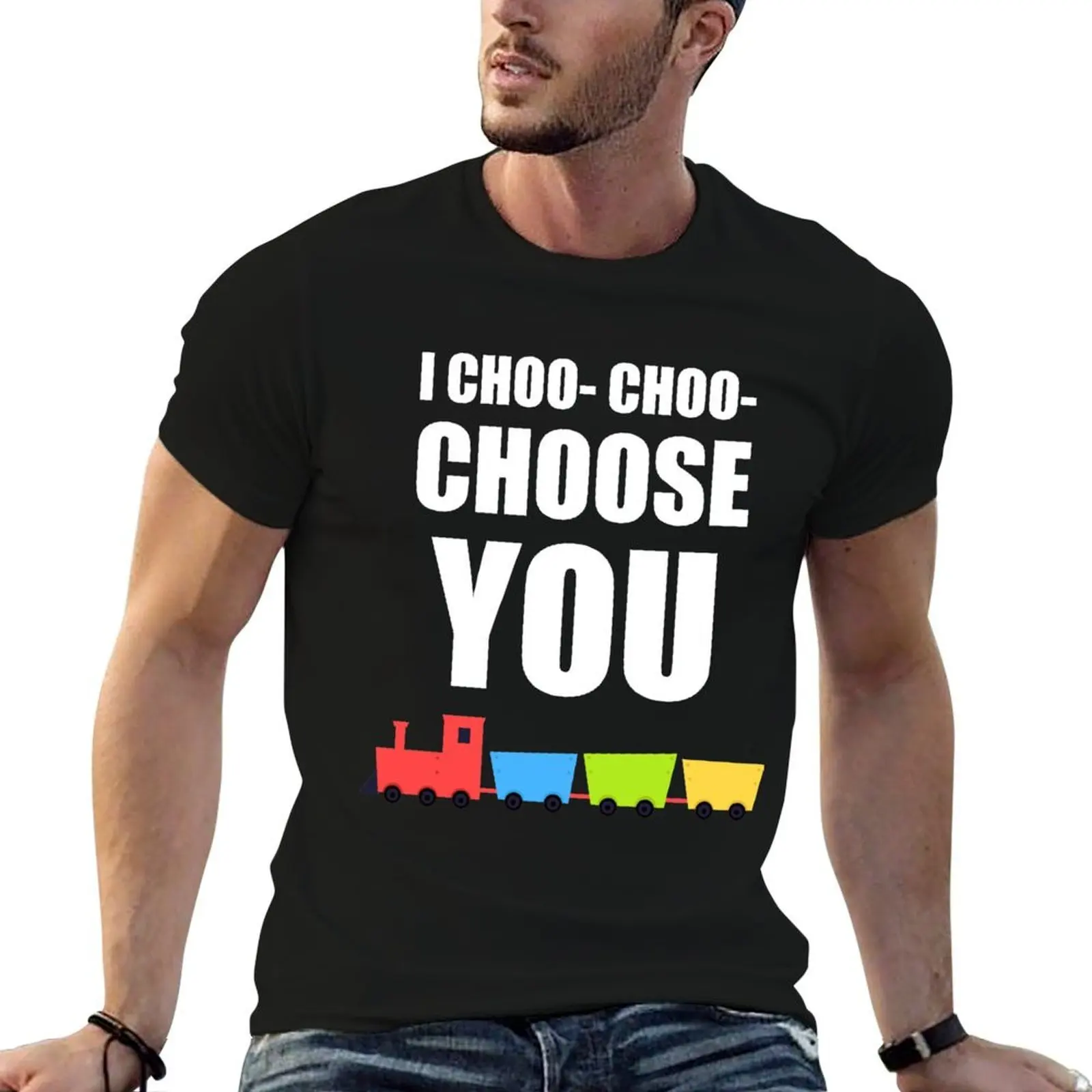 Футболка I CHOO-CHOO-CHOOSE YOU с принтом в стиле ретро, повседневный топ