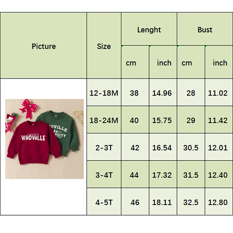 Lioraitiin 0-5Y  Toddler Girls Boys Christmas T Shirts Letter Printed Long Sleeve Pullover Autumn Sweatshirt