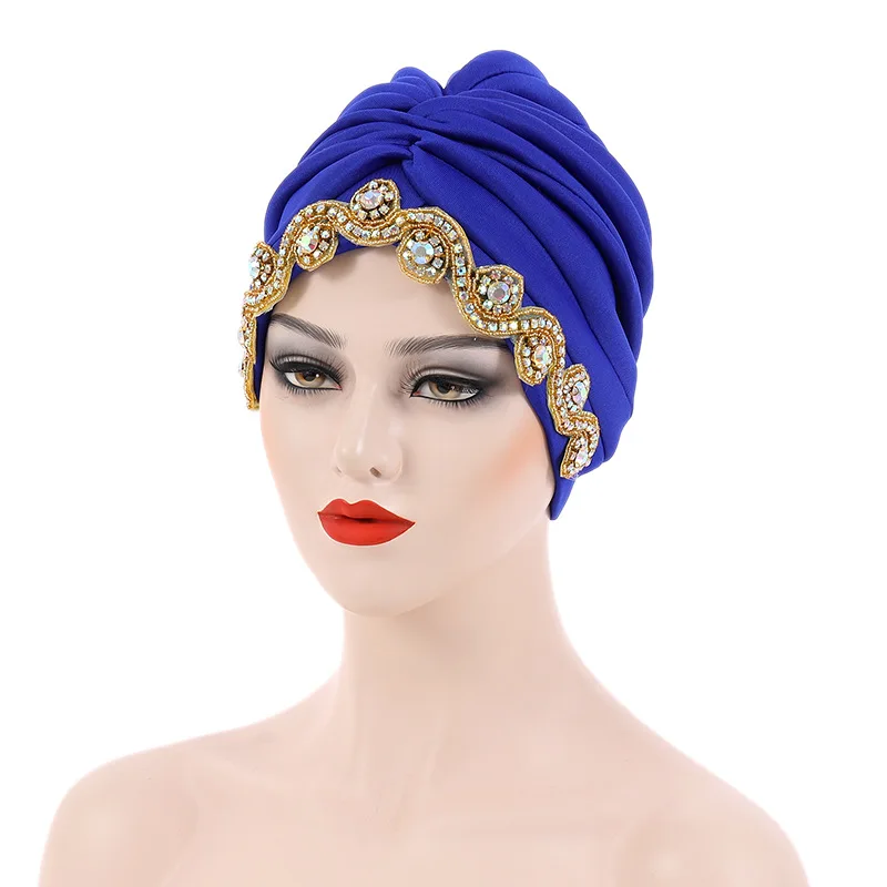 Auto Gele Soft Stretchy  Turbans and Head Wraps,Skull-Caps,African  Pre-Tied Bonnet Beanie Cap for Women Aso Oke