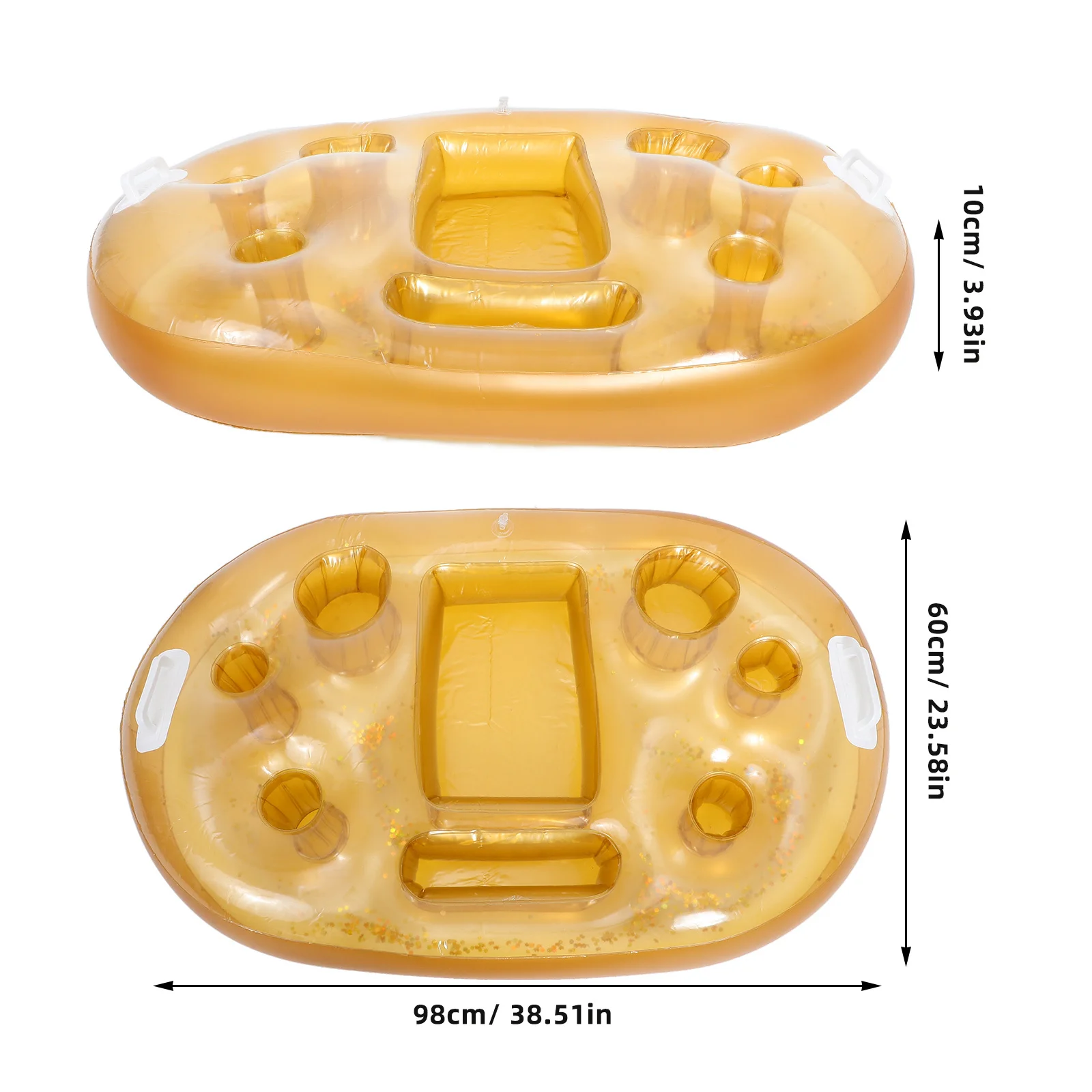 حامل مشروبات قابل للنفخ للحفلات على الشاطئ وحمام السباحة بتصميم استوائي خفيف الوزن من البلاستيك