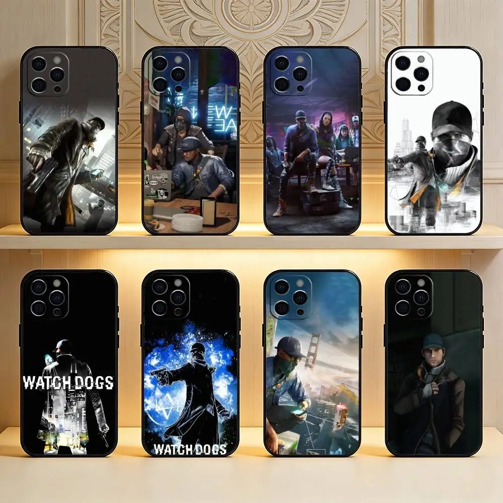 

The Fox Aiden Pearce W-Watch D-Dogs Phone Case For iPhone17,16,15,14,13,12 Plus,Max Soft Silicone Black Cover