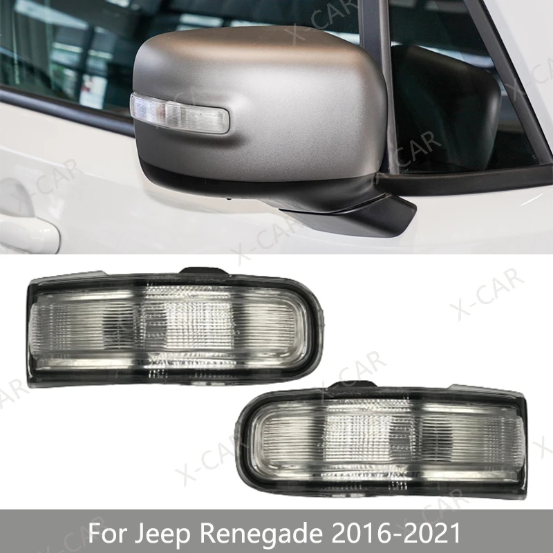 

Exterior Rearview Mirror Turn Signal Light Side Mirror Indicator Lamp No Bulb For Jeep Renegade 2016 2017 2018 2019 2020 2021