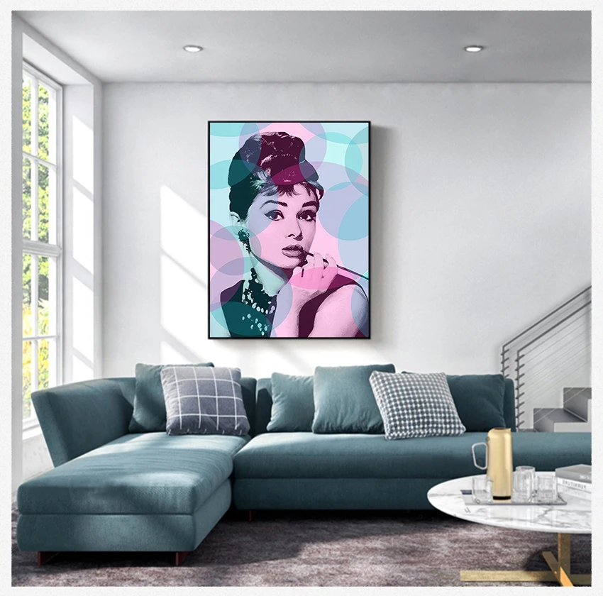 Prints Canvas Painting Wall Art Modular Wall Picture For Bedroom Home Decor Classic Audrey Hepburn Potrait Make Up Modern Poster