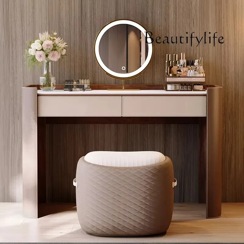 

X40 Italian Minimalist Dresser Modern Minimalist Small Apartment Bedroom High-end Designer Full Solid Wood Makeup Table