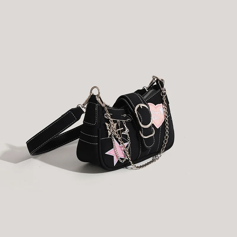 New fresh design bag style buckle star sticker women's shoulder saddle bag