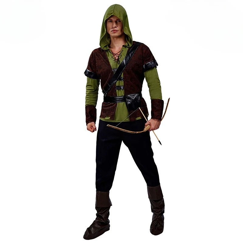 

Adult Male Halloween Costume Of Archer European Robin Hood Stage Party Performance Costume