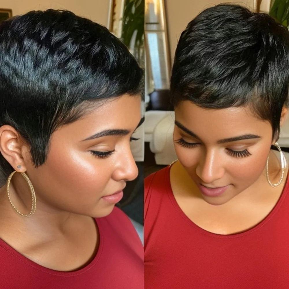 

Цветные короткие многослойные вьющиеся бразильские парики с челкой, легкие парики машинного производства