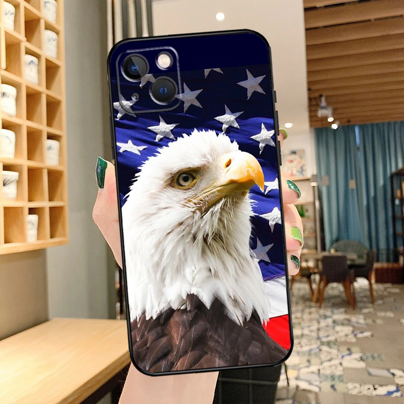 America USA Flag Cover For iPhone 14 15 16 Pro Max XS XR X Case For iPhone 11 12 13 Pro Max Mini Plus