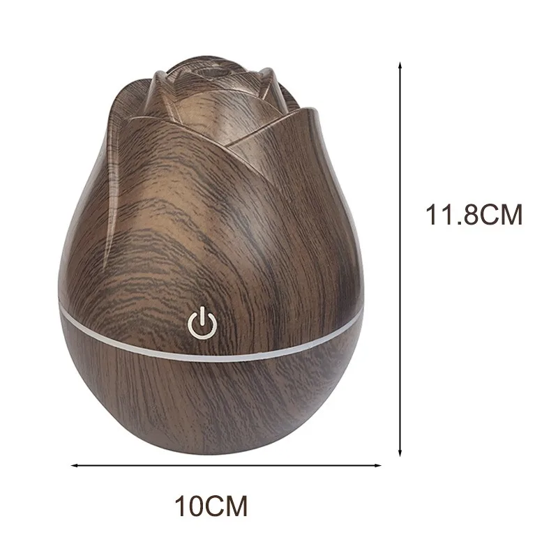 Rose wood grain humidifier USB car silent bedroom water replenishment colorful gradient light aromatherapy machine