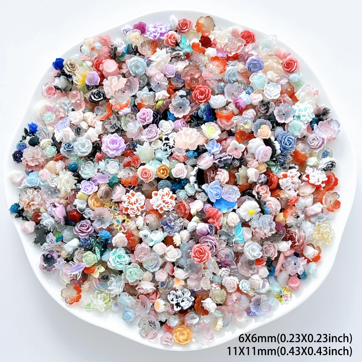 50PCS Sweet Five-petal Flower  - огляд і ціна Resin Art Rose Petals