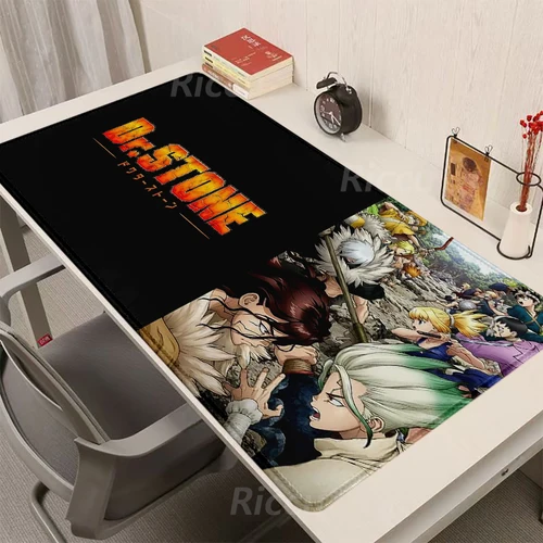 Alfombrillas de mesa Dr.STONE Anime, deportes electrónicos de gran tamaño, accesorios de juego grandes, impresión HD, bordes de bloqueo de ordenador, alfombrilla de ratón de goma