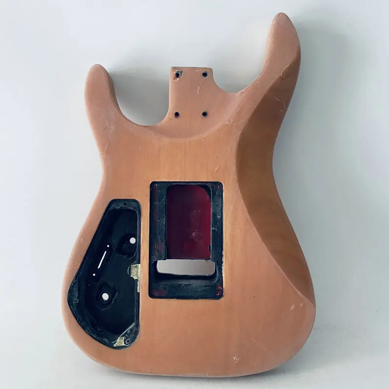 AB628 Closeouts Unfinished Electric Guitar Body Unfinished in Solid Redwood 2 Humbucker Pickups DIY Guitar Parts for Replacement