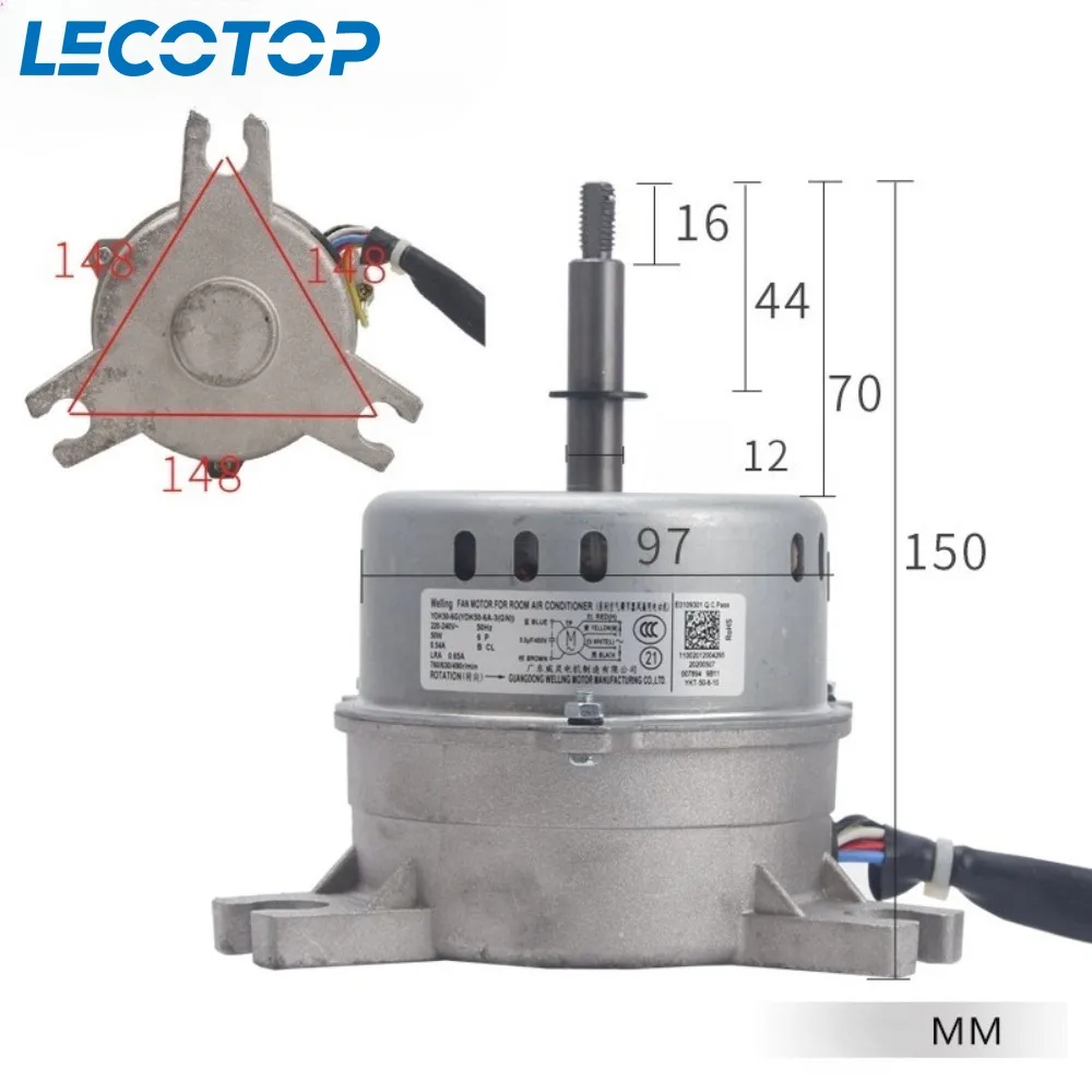 

Новый двигатель вентилятора переменного тока внутреннего блока YDK50-6G для запасных частей для кондиционера Midea