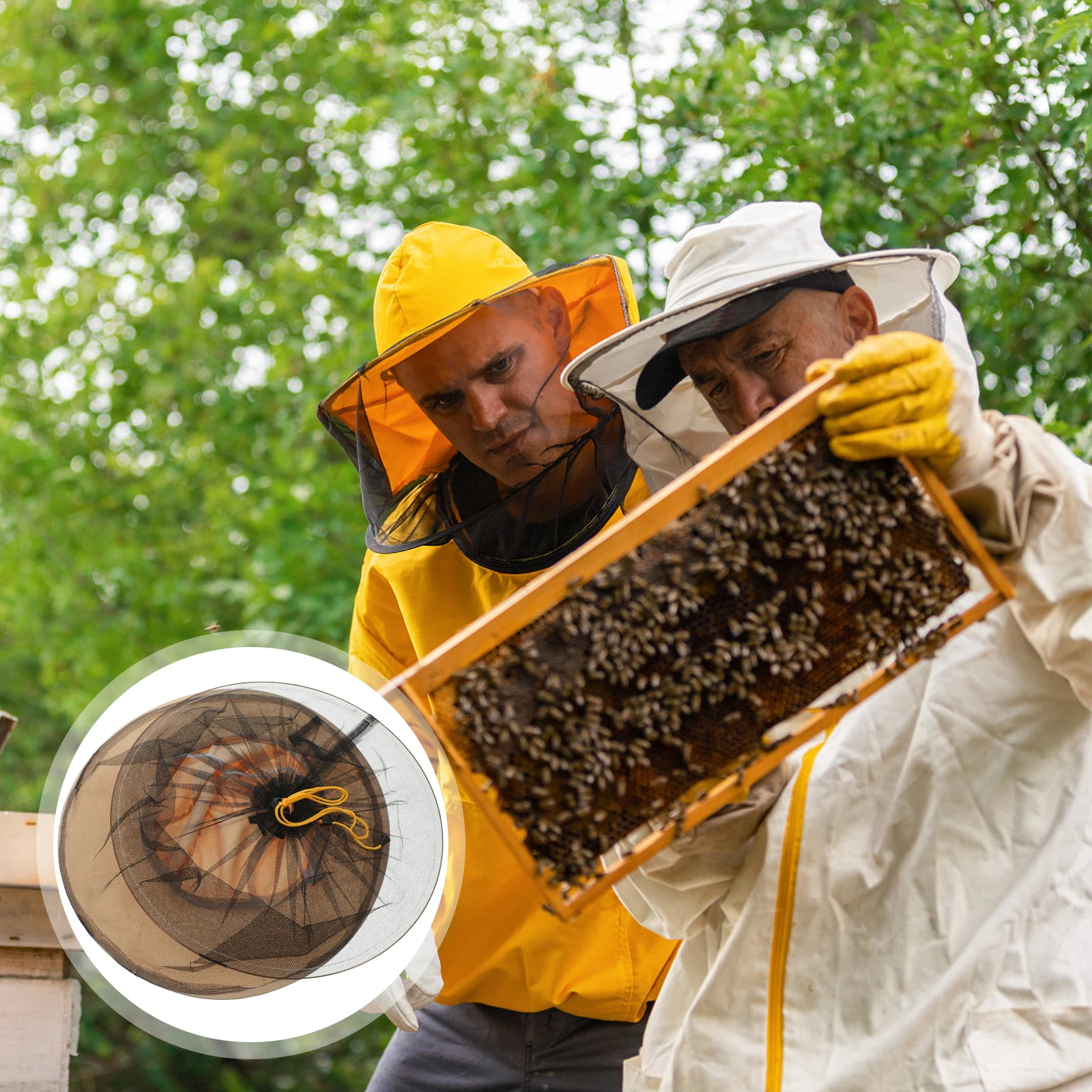

Bee Hat White Protective Tool Breathable Head Net Free Size Lightweight Anti Mosquito Beekeeping Gardening Supplies