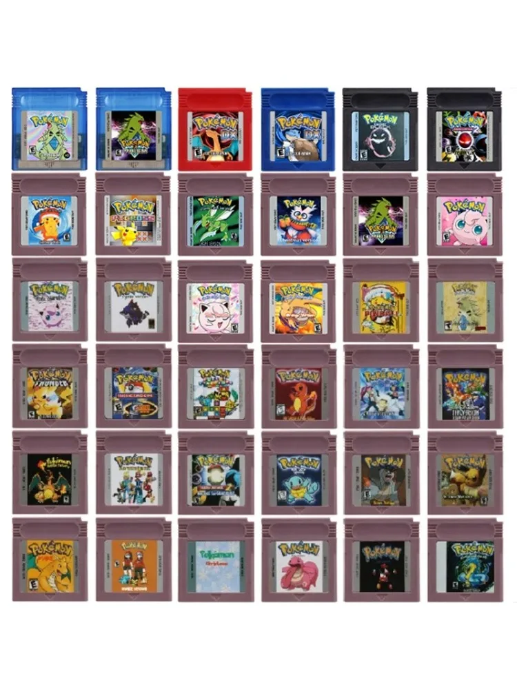 GBC Pokemon-serie gamecartridge rood blauw DX prisma griezelige zwarte lul roze Picross voor GBC videogameconsole - afbeelding 2