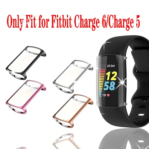Fitbit Charge 6 5 용 화면 보호 케이스 Fit bit Charge5 Charge6 액세서리 용 울트라 슬림 소프트 TPU 시계 보호 커버.
