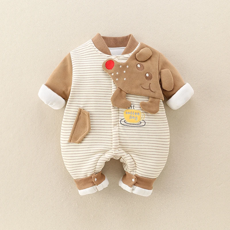 

Baby Cotton Outfit Autumn Winter ex Warmth Outerwear Long Sve T-irt Sle Clothing Set Cute Faionable Kids Wear