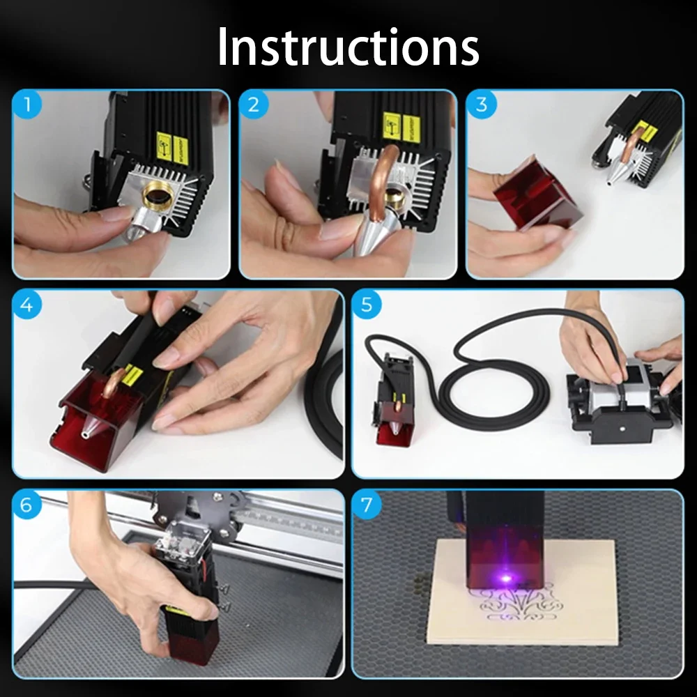 Creality cr-laser falcon 10w kit de assistência de ar pacote de acessórios de atualização forte fluxo de ar desaparece fuligem quente trabalho limpo