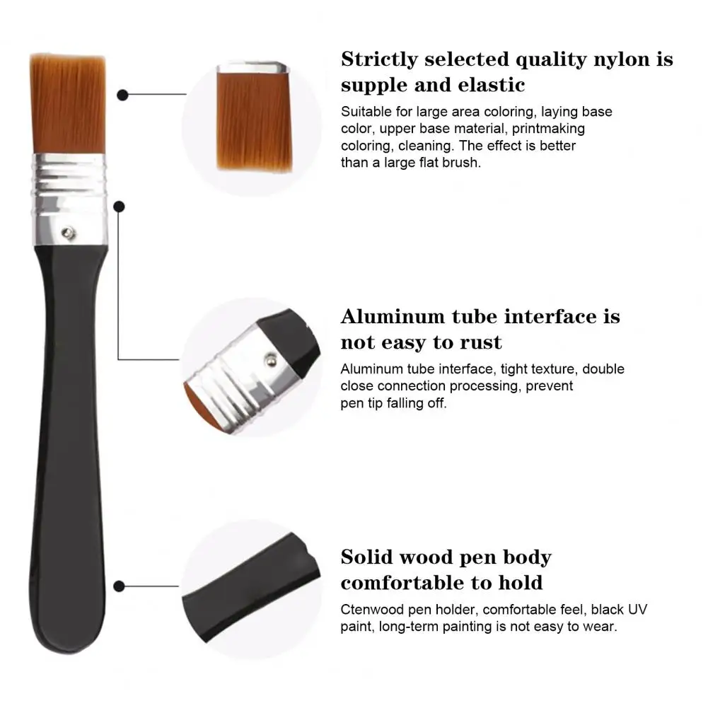 Pincel de dibujo conveniente suave para escribir acuarela pincel de pintura cómodo agarre pincel de pintura de cabeza ancha