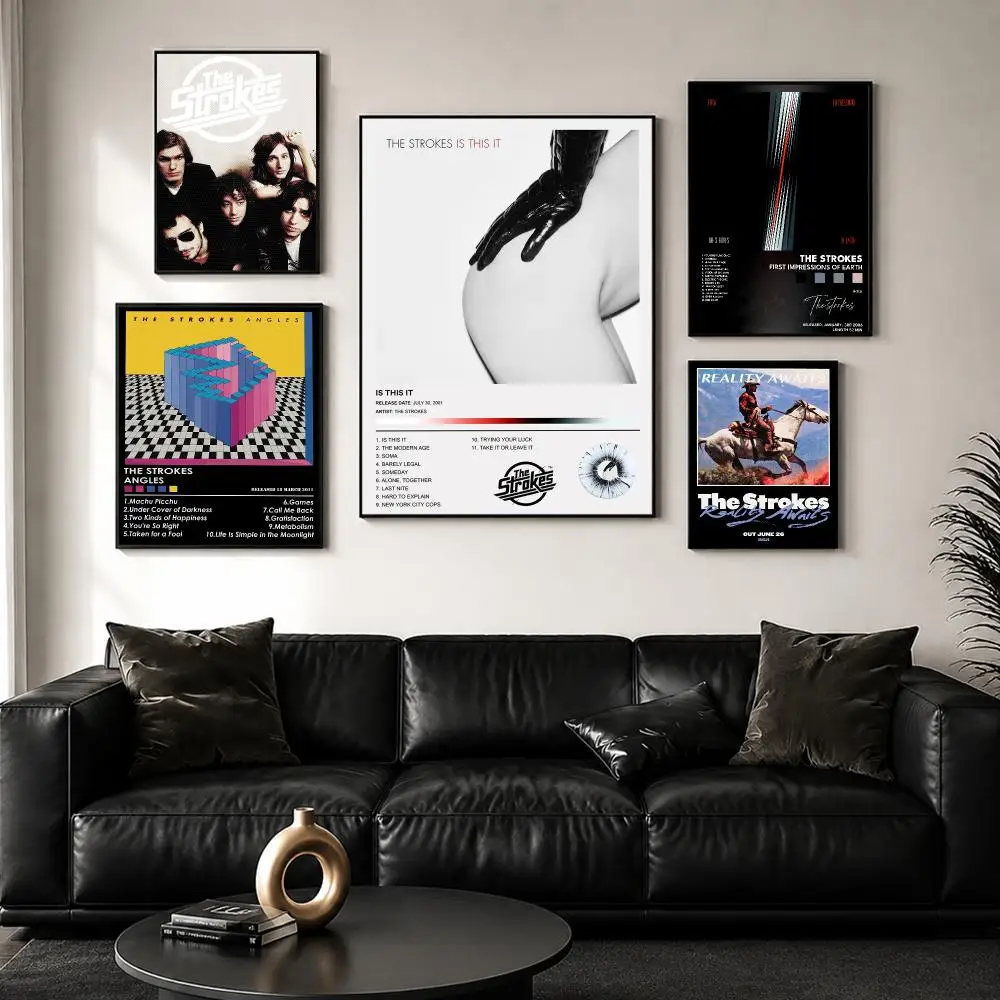 Rock Band Album The S-Strokes Poster Decorative Wall Art Sticker Mural Print for Bedroom Living Room Hallway Home Decor Gift