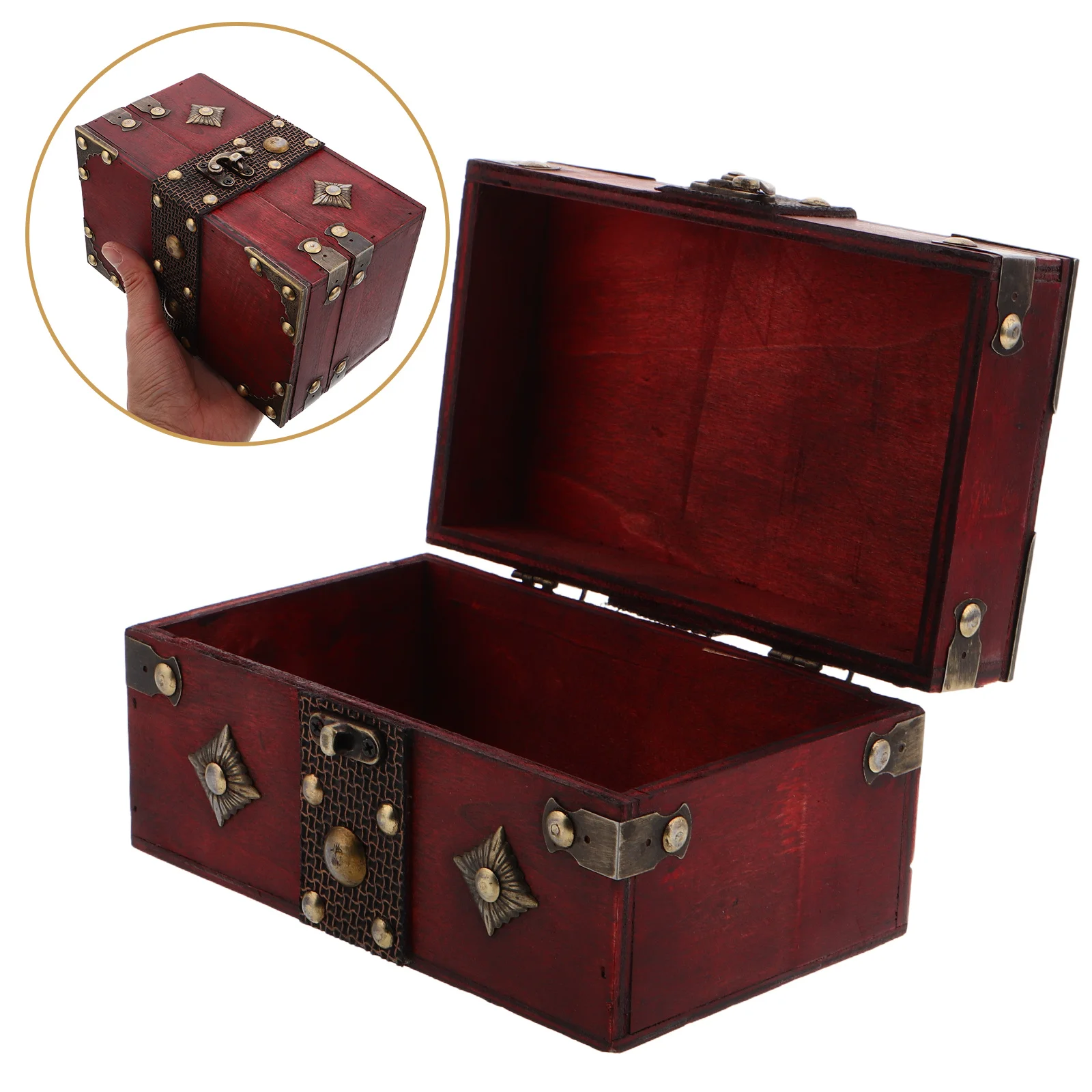 

Wooden Small Treasure Box With Latch Treasure Chest Box Vintage Storage Box Old Decorative Storage Organizer For Woman A