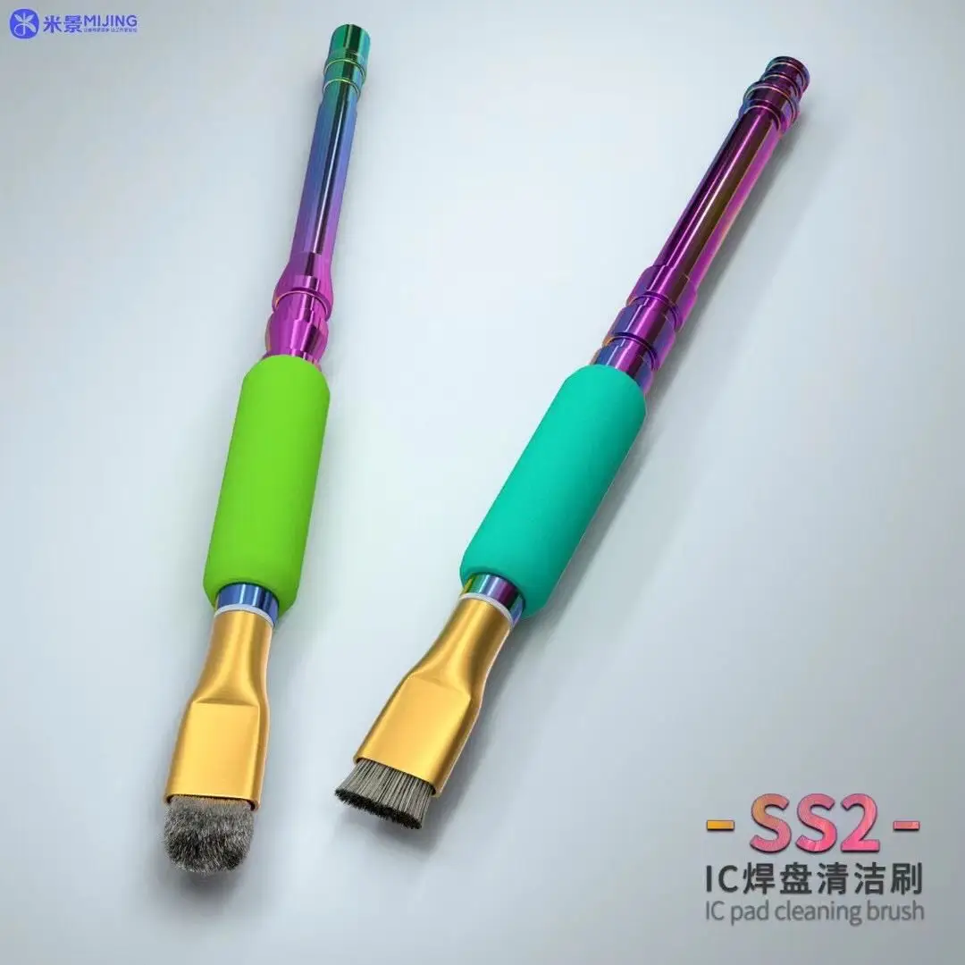 Mijing Phantom IC Pad pulizia spazzola in acciaio vestito con manico colorato per scheda madre del telefono cellulare rimozione PCB polvere saldatura resistu