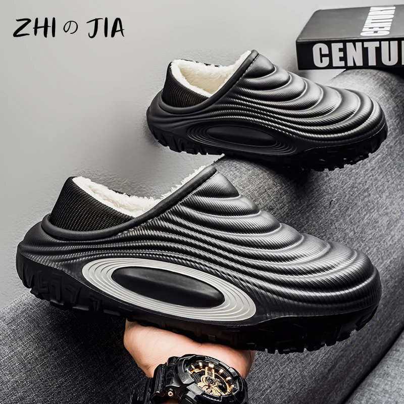 

Men and Women Home Casual Slippers Couple Winter Warm Plush Slippers EVA Lightweight and Comfortable Shoes 36-47