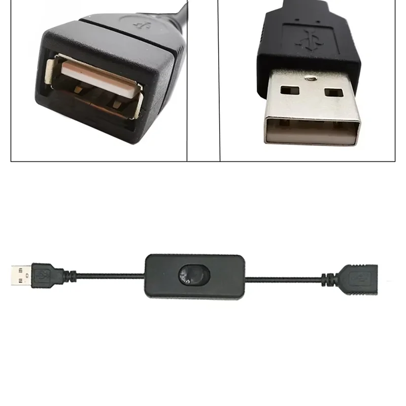 Cavo USB con interruttore ON/OFF prolunga cavo interruttore per lampada USB linea di alimentazione ventola USB adattatore durevole cuffia USB LED