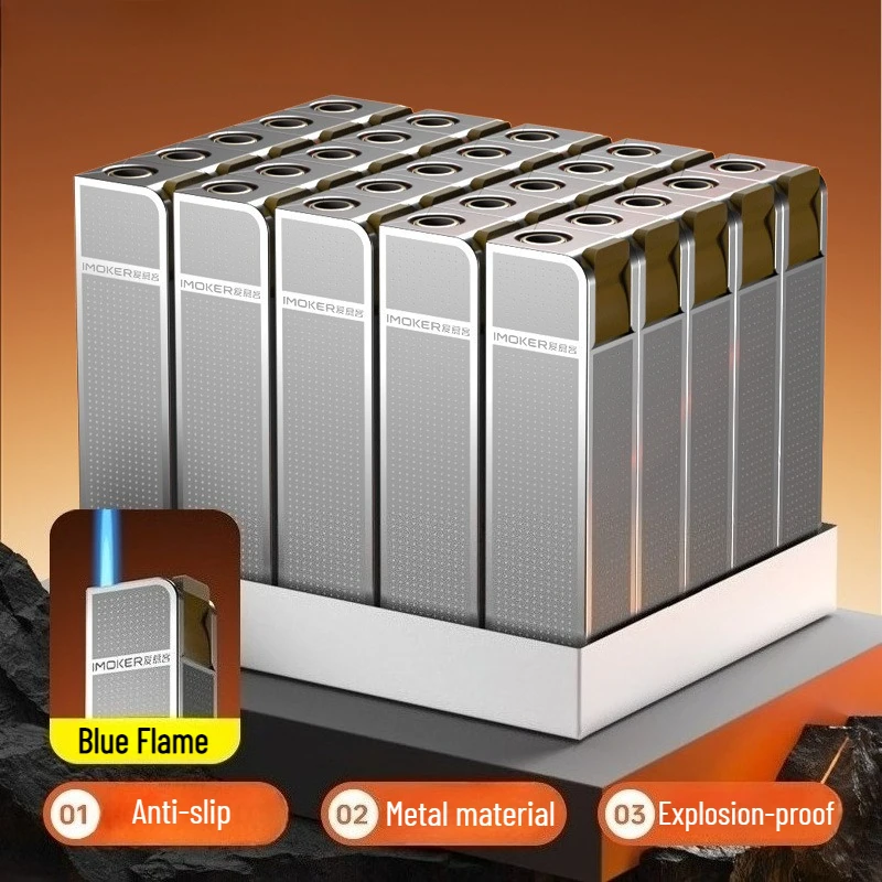 

Alloy Creative Windproof Blue Flame Direct Fighting Lighter Factory Custom Wholesale Advertising Making Men's Cigarette Lighter