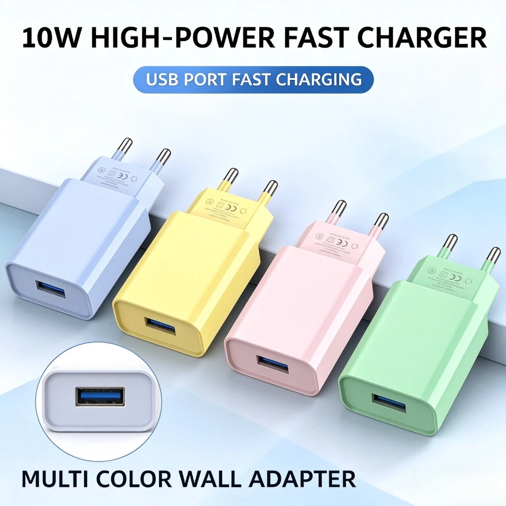 10W USB Charger 2A Fast Charging Mobile Phone Charger Quick Charging Adapter For iPhone 16 17 Pro Max Samsung Xiaomi Cellphones