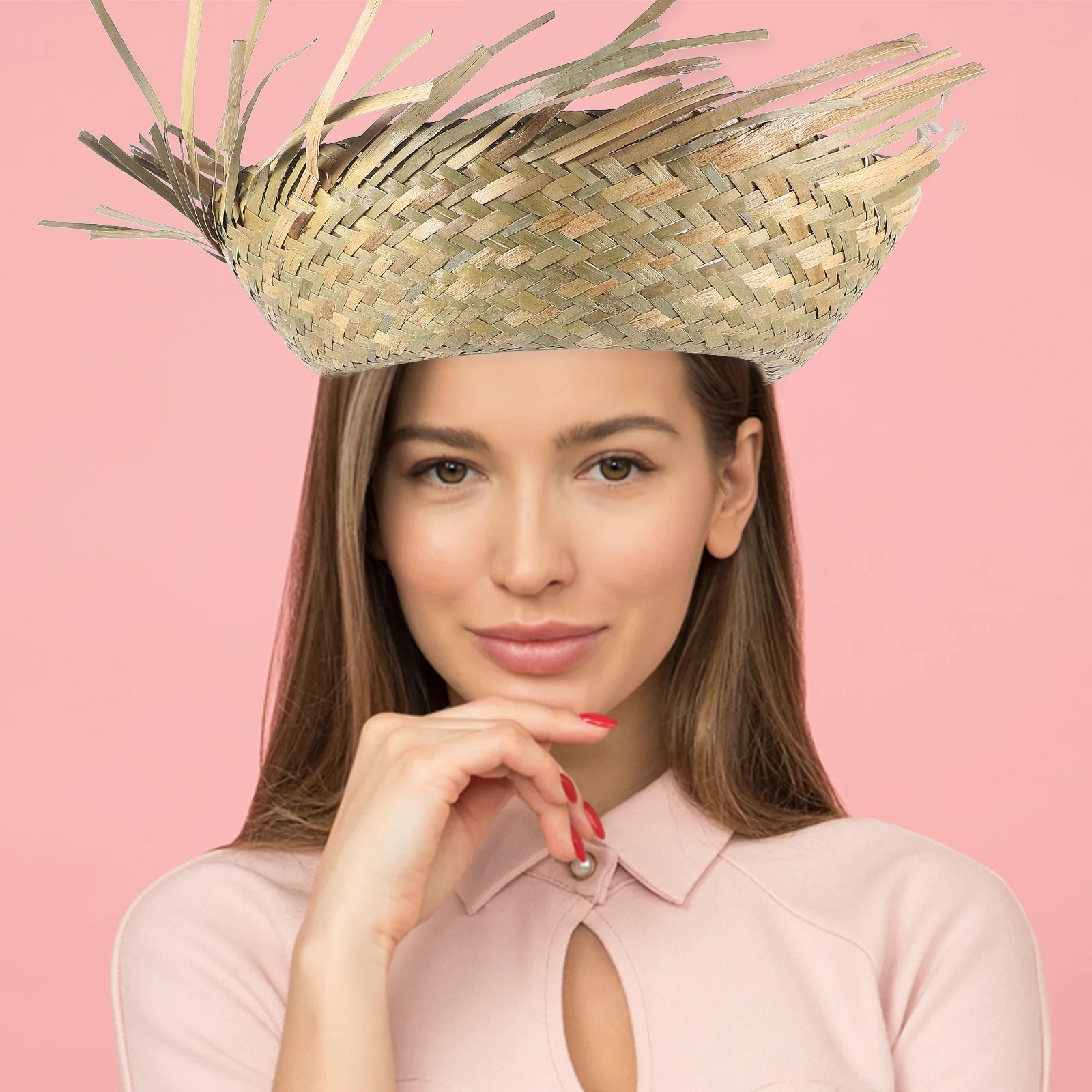 해변 휴가 야외 활동용 짚모자, 가볍고 통기성 좋으며 편안한 여름 패션 파티 트로피컬 액세서리