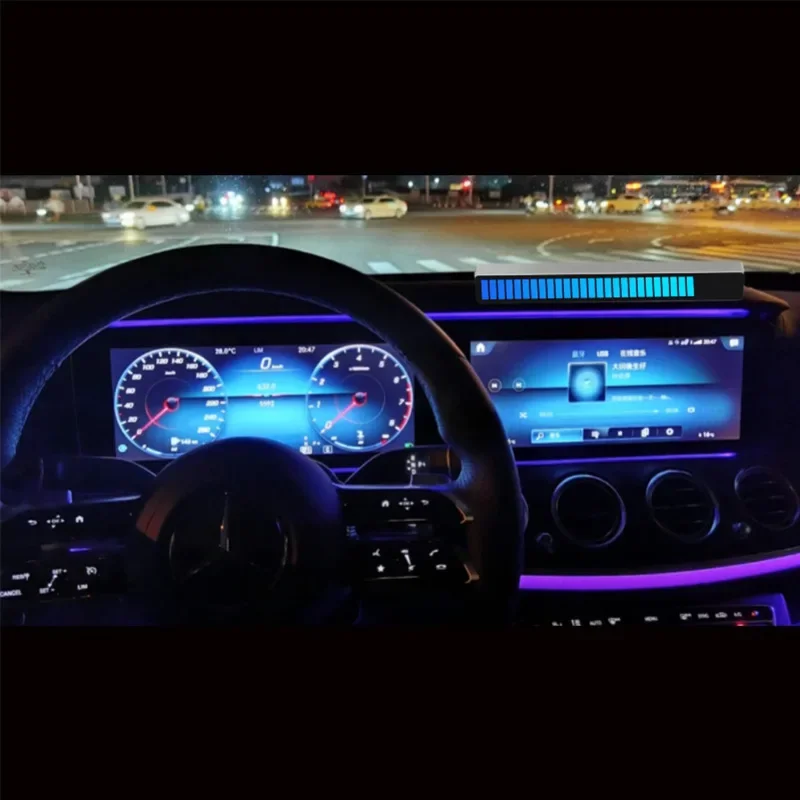 RGB Pickup Atmosphere Light Car Desktop Audio Spectrum Car Mounted Led Atmosphere Light Voice Control Music Rhythm Sensor Light
