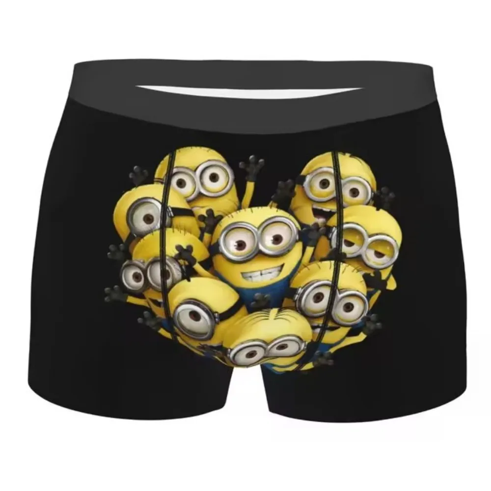 M-Minions-Bóxer con pistola de dibujos animados para hombre, ropa interior con estampado 3D, bragas, calzoncillos transpirables