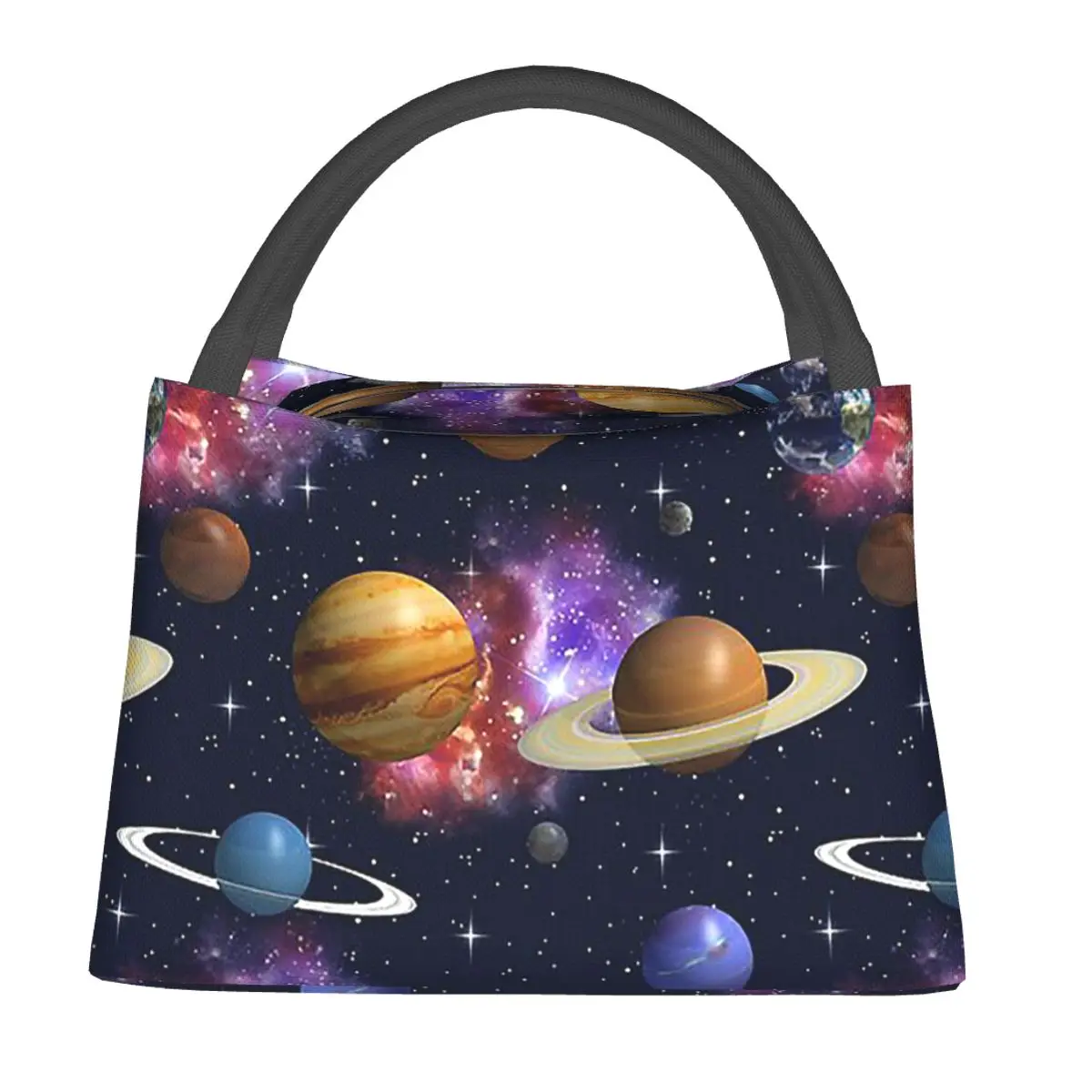 Solar System Space Planets Universe Lunch Bags Bento Box Portable Lunch Tote Picnic Bags Thermal Bag for Woman Girl Travel