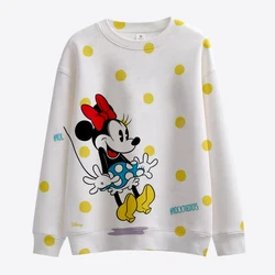 Sweat-shirt imprimé Disney Mickey et Minnie, col ras du cou, manches longues, décontracté, nouvelle mode femme, automne 2022