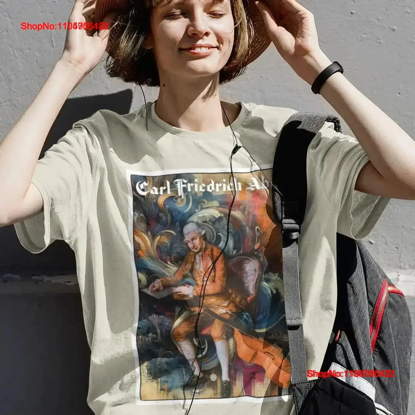 Carl Friedrich Abel Composer Crewneck T shirt Viola da Gamba Music Student Teacher vintage Washed homme Comfortable Breathable