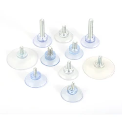 10 Pcs Rubber Suction Cup with M5/M6/M8 Screw Wall Hook Sucker Transparent Suckers Turn Nut Glass Table Tops Storage Tool Hooks