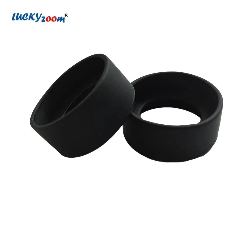 2Pcs Rubber Microscope Eyepieces Cover Black Ocular Eyecups Guards for Binocular Trinocular Microscopio Portable Shade Eyeshield