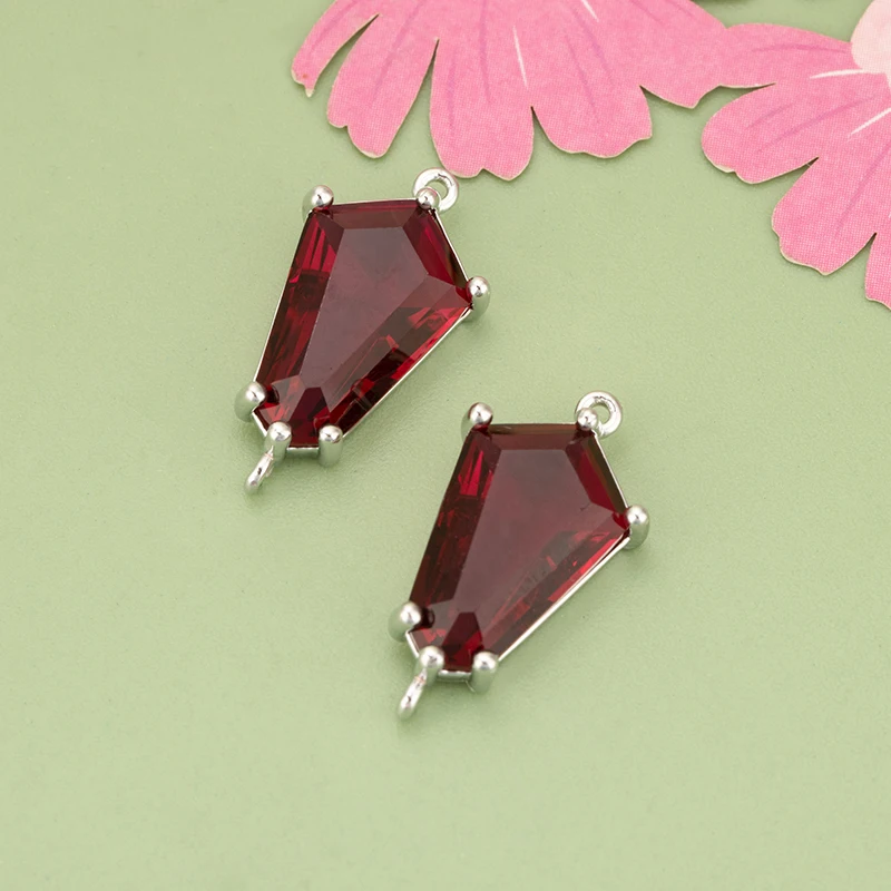 assoonas, 4 Stück/Set, MG85, Schmuckzubehör, 18k Gold rhodiniert, Kupfer, Anhänger, Glas, handgefertigt, Schmuckherstellung, DIY-Anhänger – Detail 4