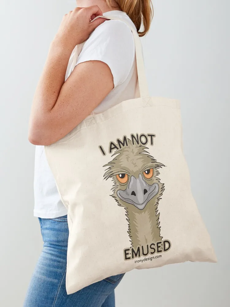 

I Am Not Emused Funny Emu Pun Orange Tote Bag bags for women hand bag Cloth bag shopper bags for women