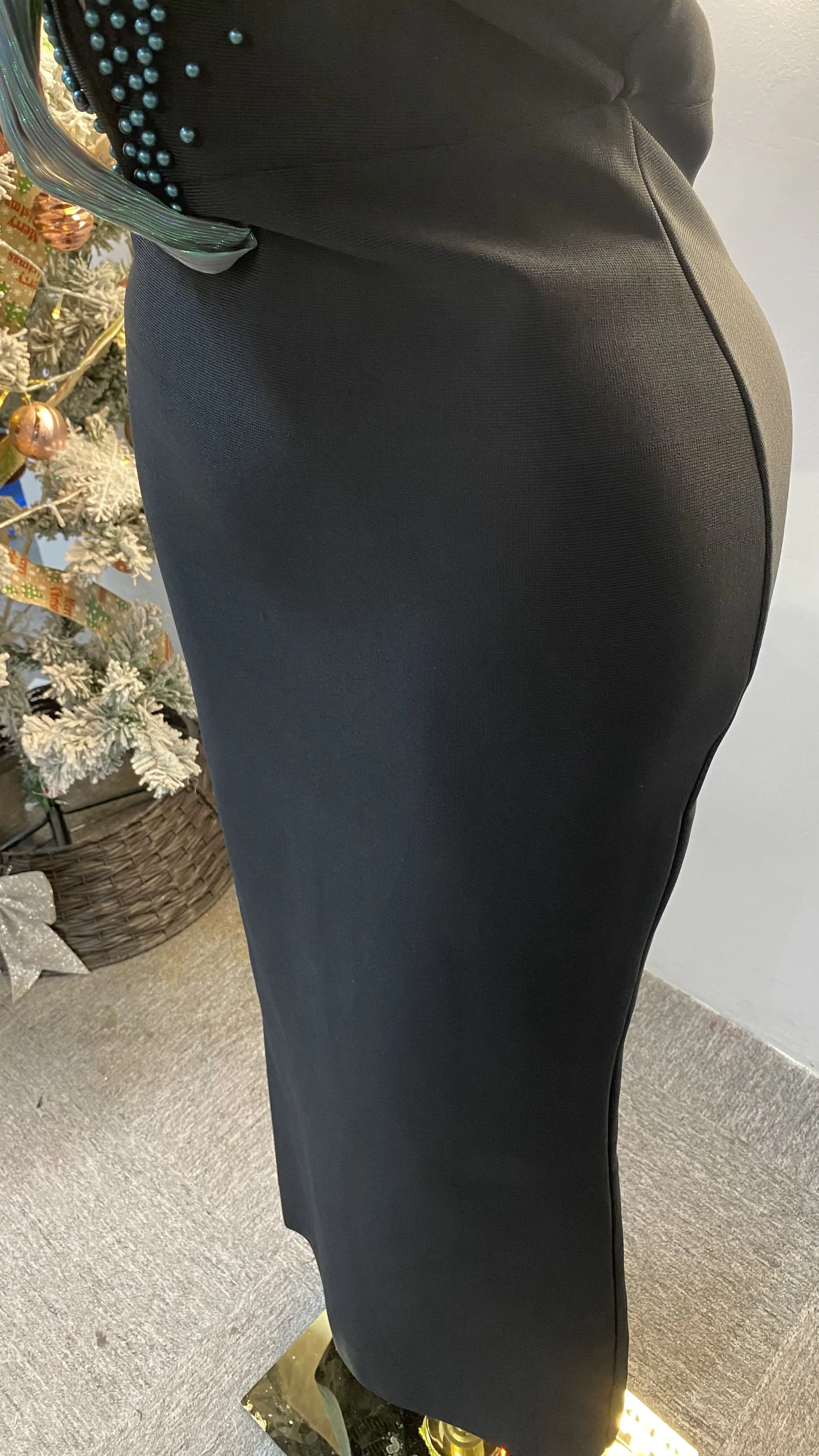 Hot Selling Latest Fashionable Strapless Bodycon Evening Dress with Luxurious Beaded Bandage Dress-GZXX117